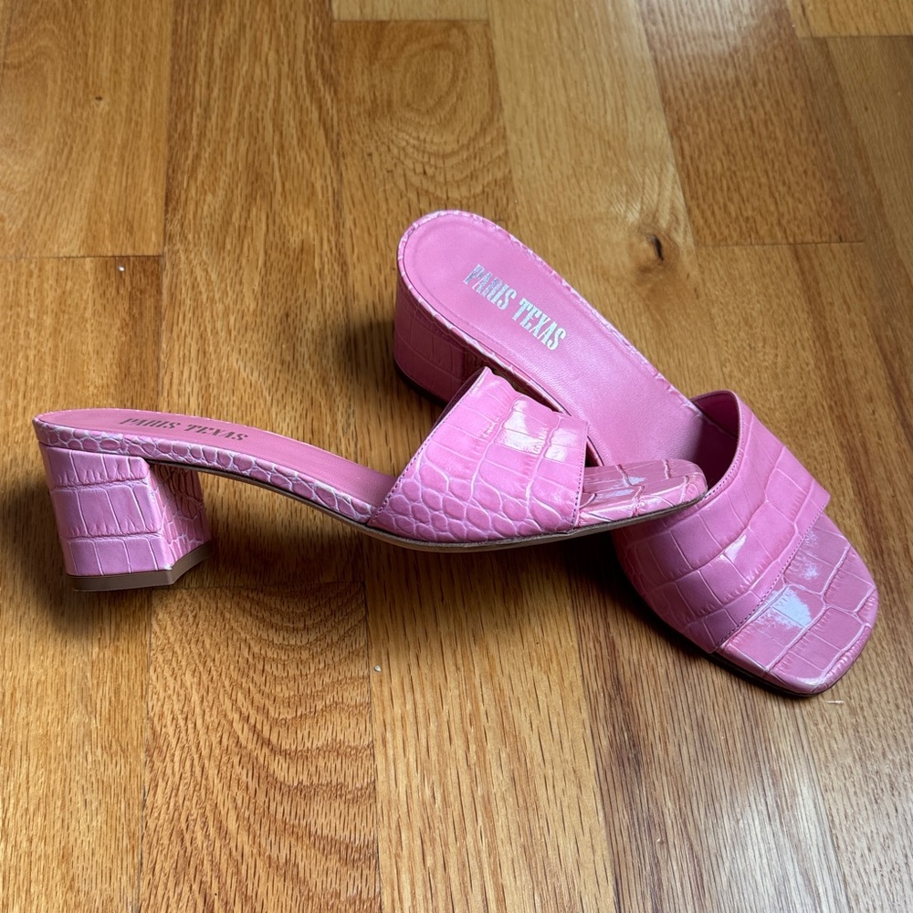 Paris Texas Pink Croc-Embossed Heels size 38